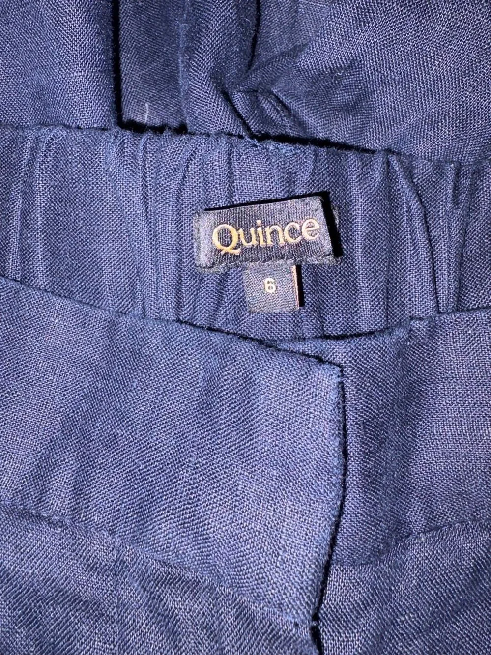 Quince 100% European Linen Pleated Trouser Pant Navy Size 6